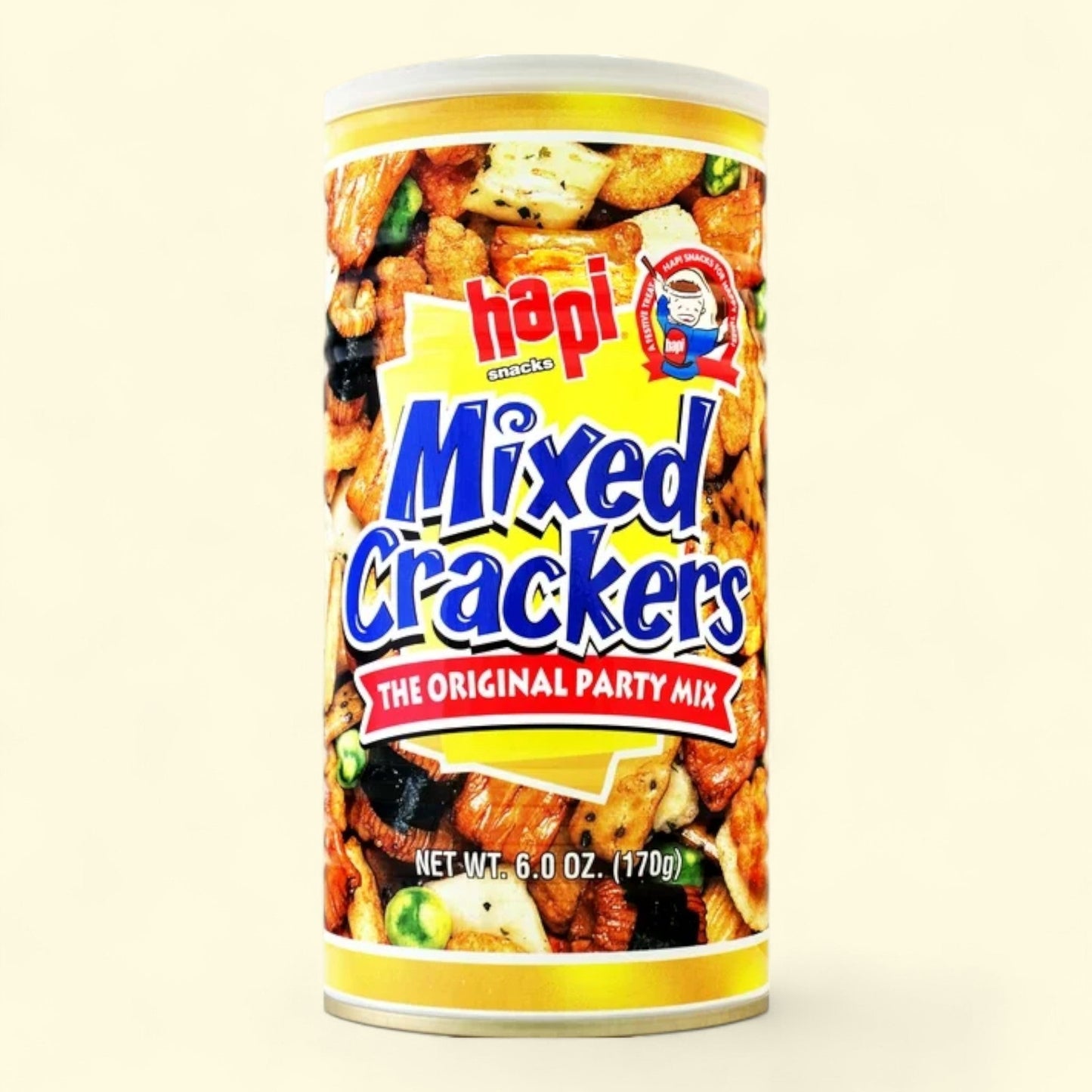 Hapi Mixed Crackers Original Party Mix, 6 Ounce Can