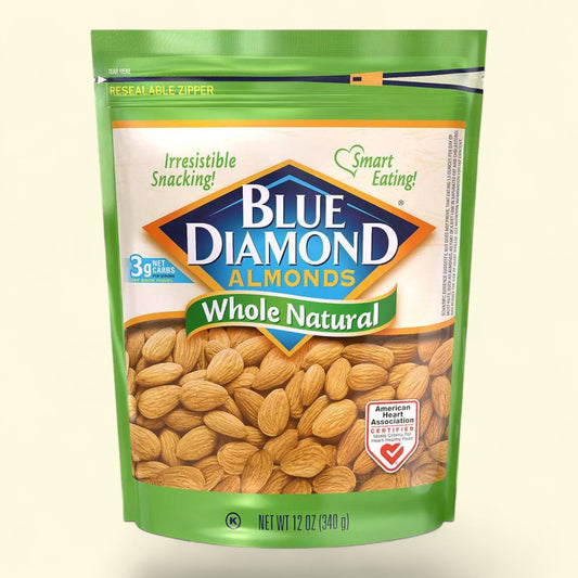 Blue Diamond Almonds Whole Natural, 12oz