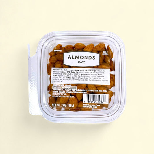 Raw Almonds, 7oz — authentic US product shipped worldwide by Treatspree