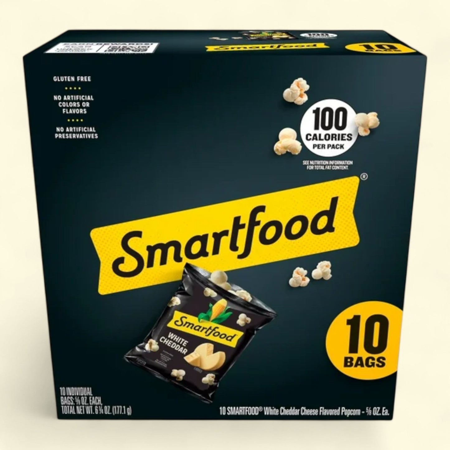 Smartfood Popcorn White Cheddar, 0.625 oz Bags, 10 Count — authentic US product shipped worldwide by Treatspree