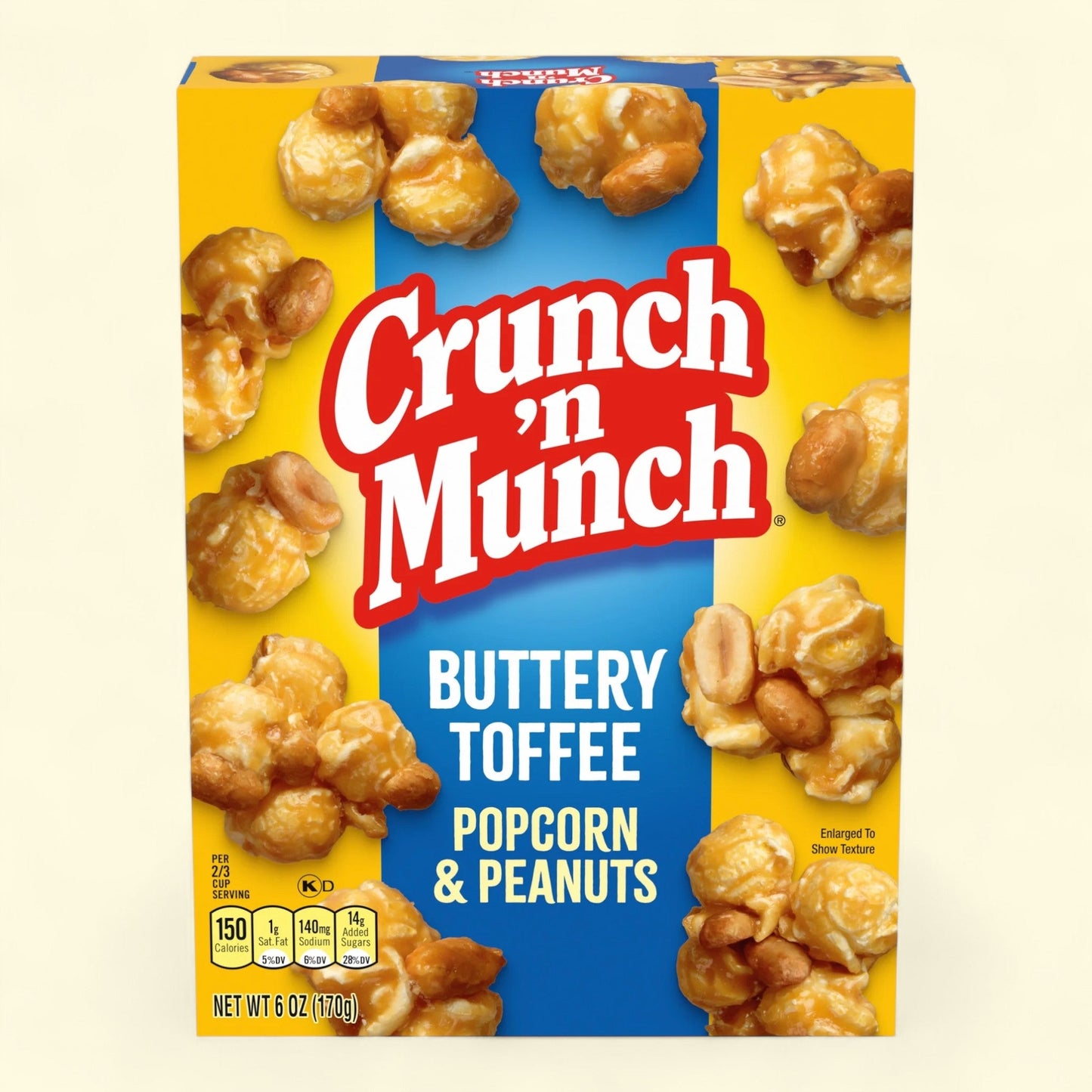 Crunch 'n Munch Buttery Toffee Popcorn with Peanuts, 6 oz. — authentic US product shipped worldwide by Treatspree