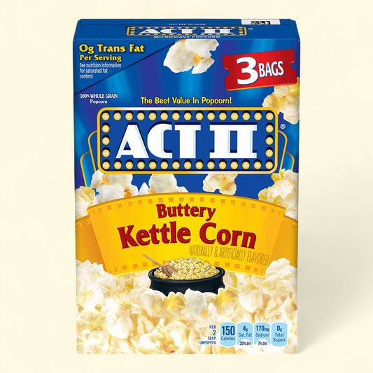 Act II Microwave Popcorn, Kettle Corn, 2.75 oz, 3 Count
