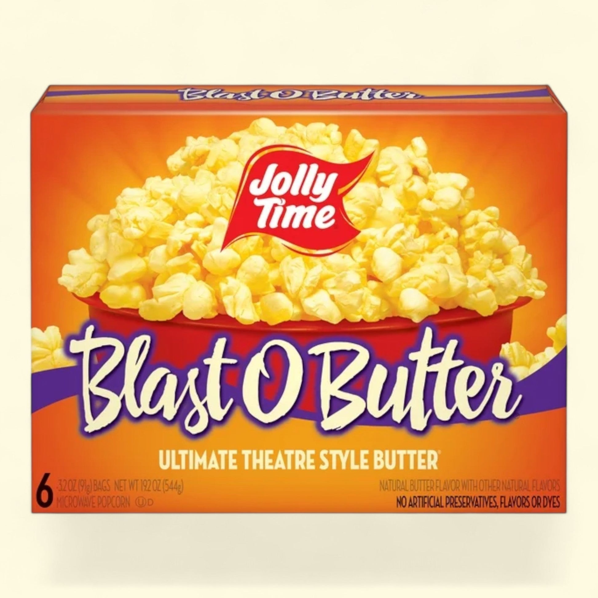 Jolly Time Microwave Popcorn, Blast O Butter Ultimate Theatre Style, 3.2 oz, 6 Pack
