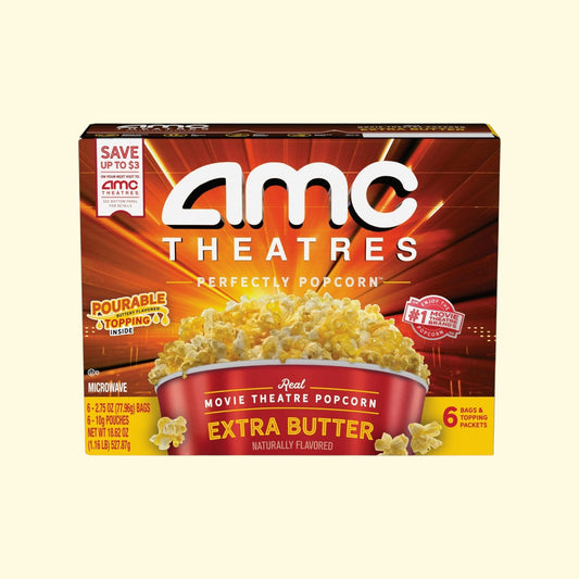 AMC Theatres Microwave Popcorn, 6ct — authentic US product shipped worldwide by Treatspree