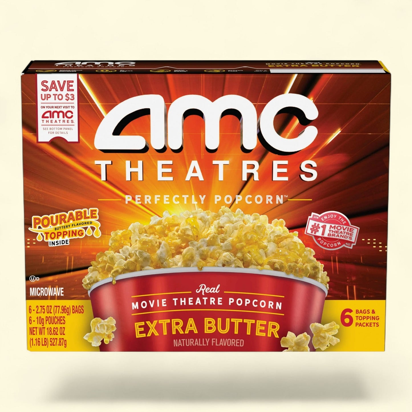 AMC Theatres Microwave Popcorn, 6ct