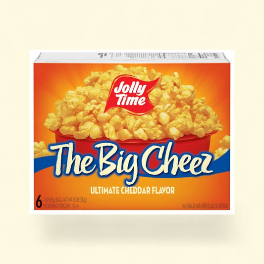Jolly Time Ultimate Cheddar Microwave Popcorn, 3 oz, 6 Ct — authentic US product shipped worldwide by Treatspree