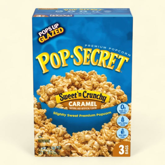 Pop Secret Microwave Popcorn, Sweet 'n Crunchy Caramel, 2.64 oz Bags, 3 Ct