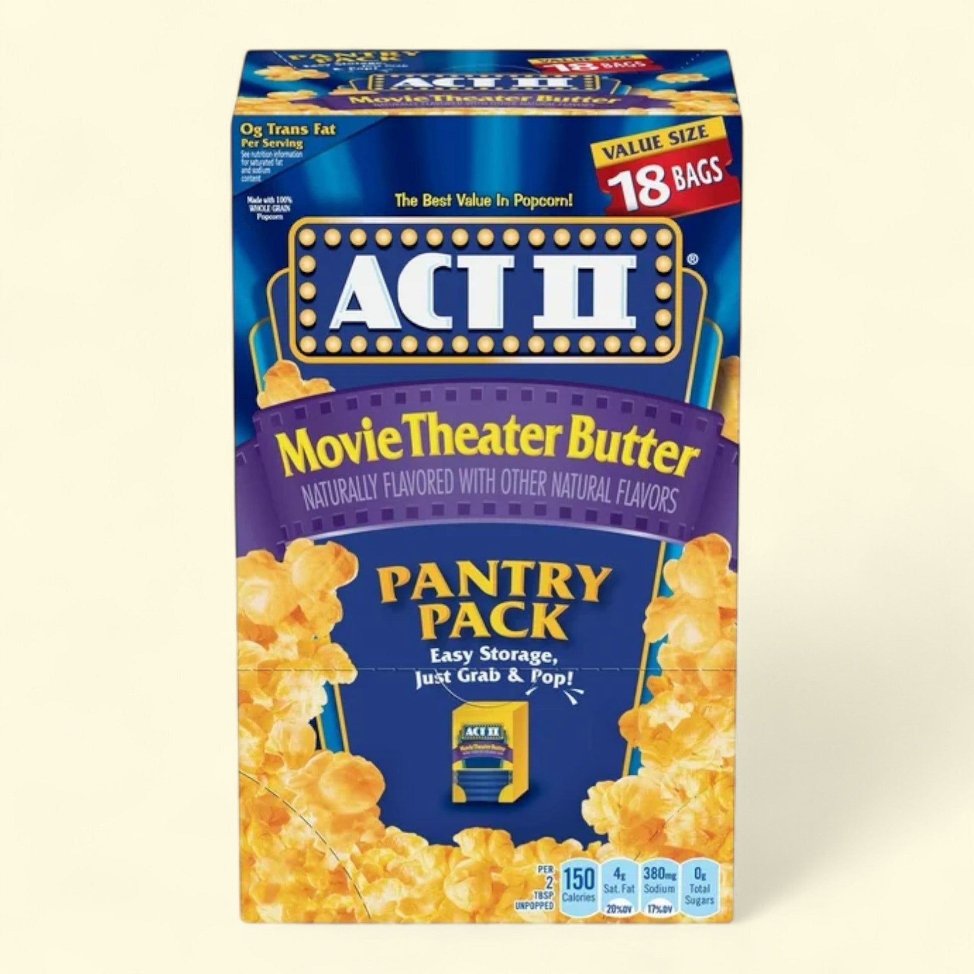 Act II Microwave Popcorn, Movie Theater Butter, 2.75 oz, 18 Count