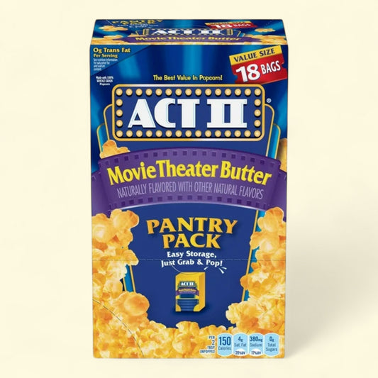 Act II Microwave Popcorn, Movie Theater Butter, 2.75 oz, 18 Count