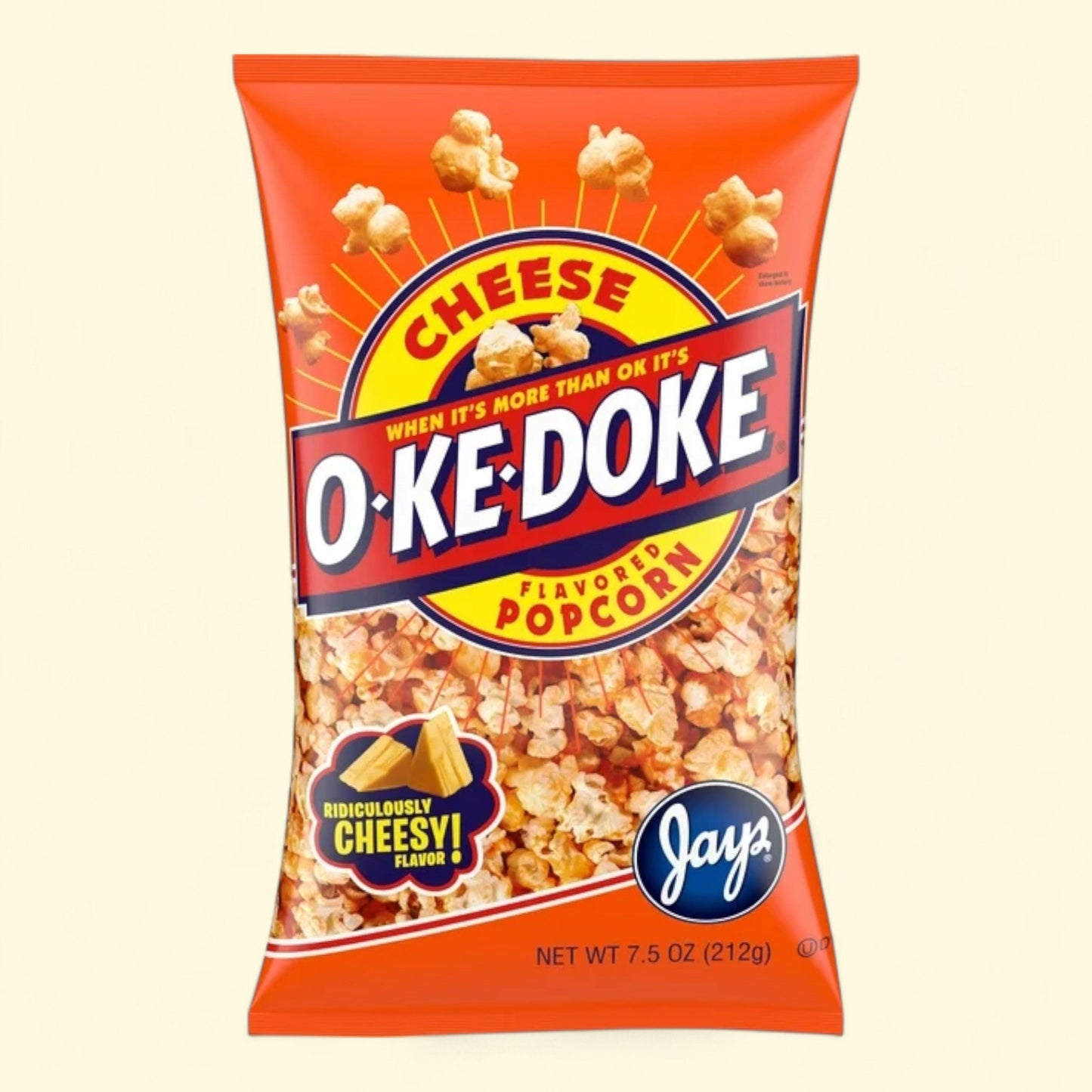 O-Ke-Doke Popcorn, Cheese Popcorn, 7.5 oz