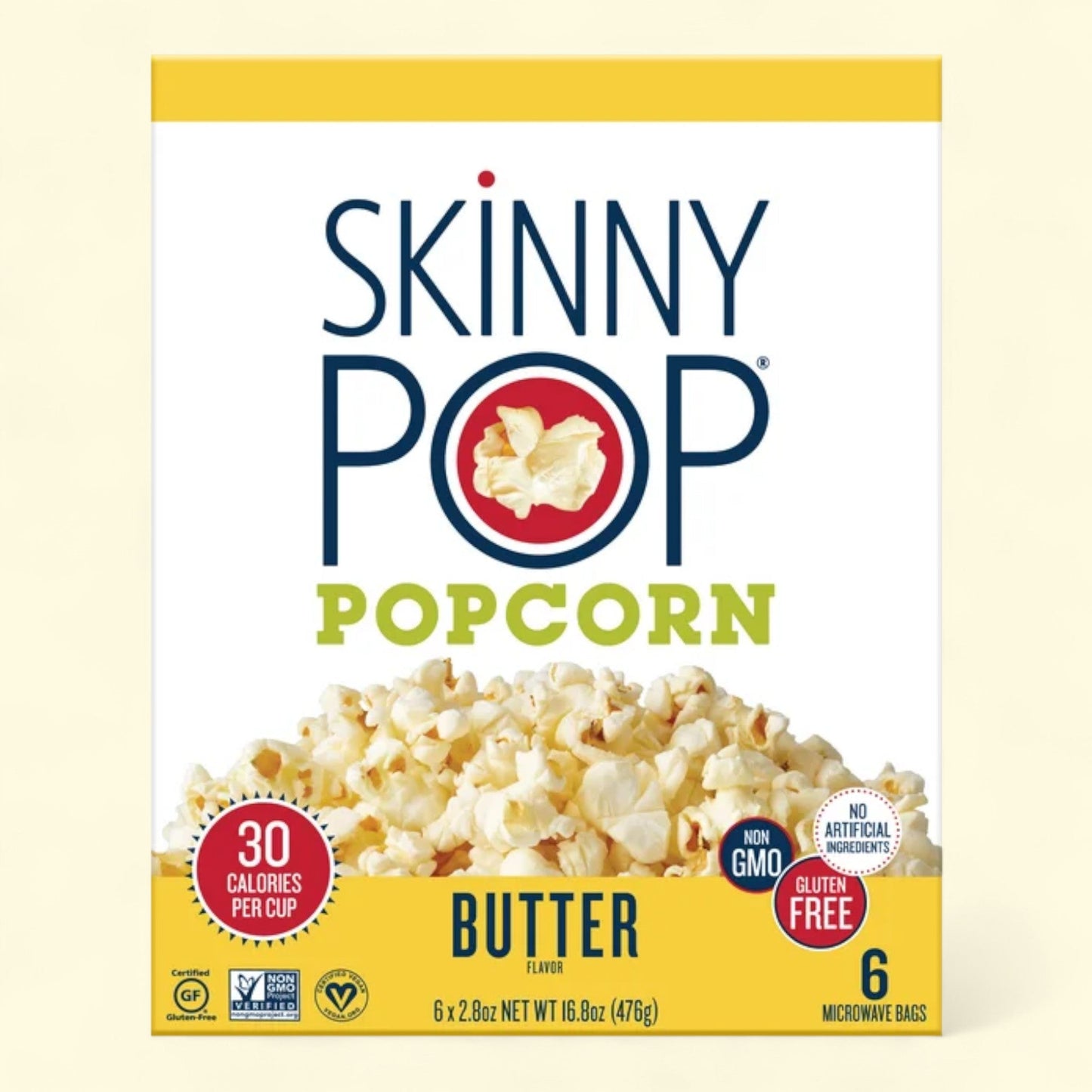 SkinnyPop Butter Microwave Popcorn, 2.8 oz (6 Count)