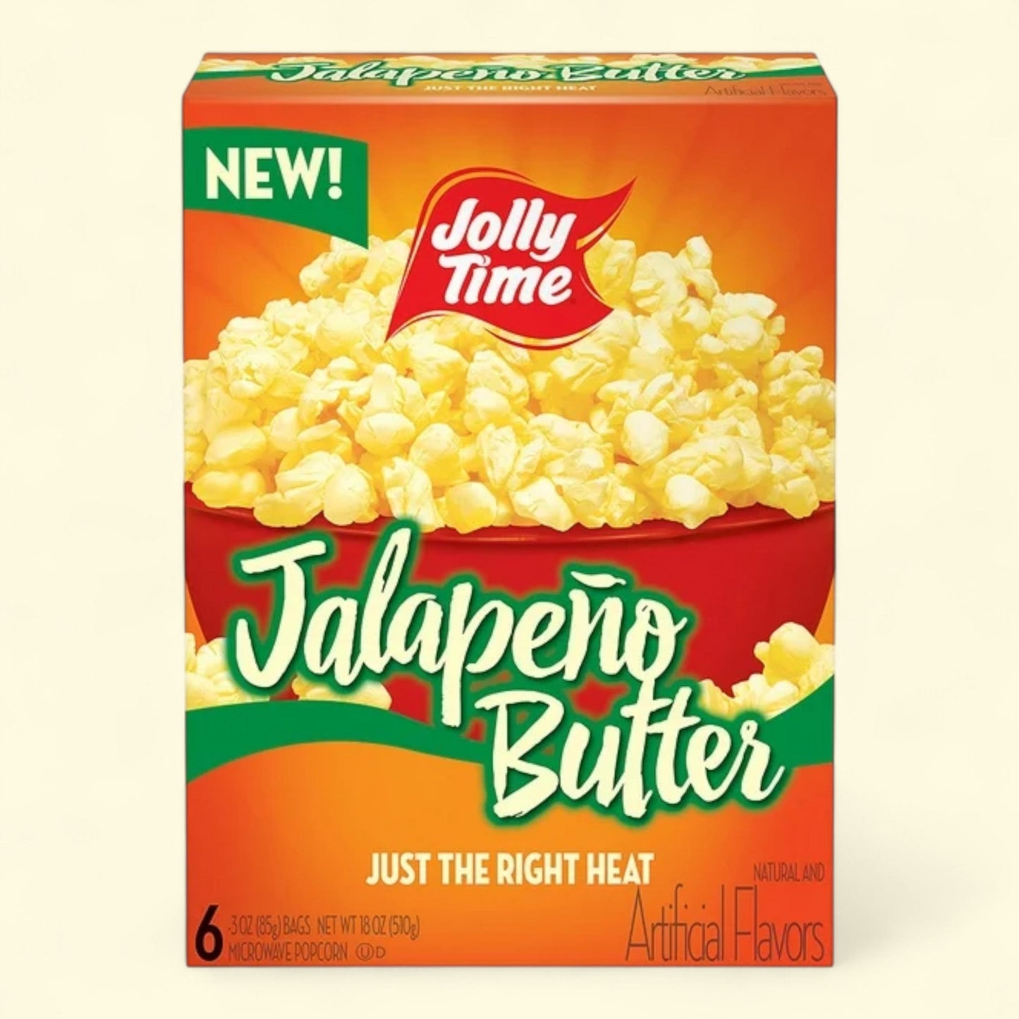 JOLLY TIME Pop Corn, Jalapeno Butter, 6pk — authentic US product shipped worldwide by Treatspree