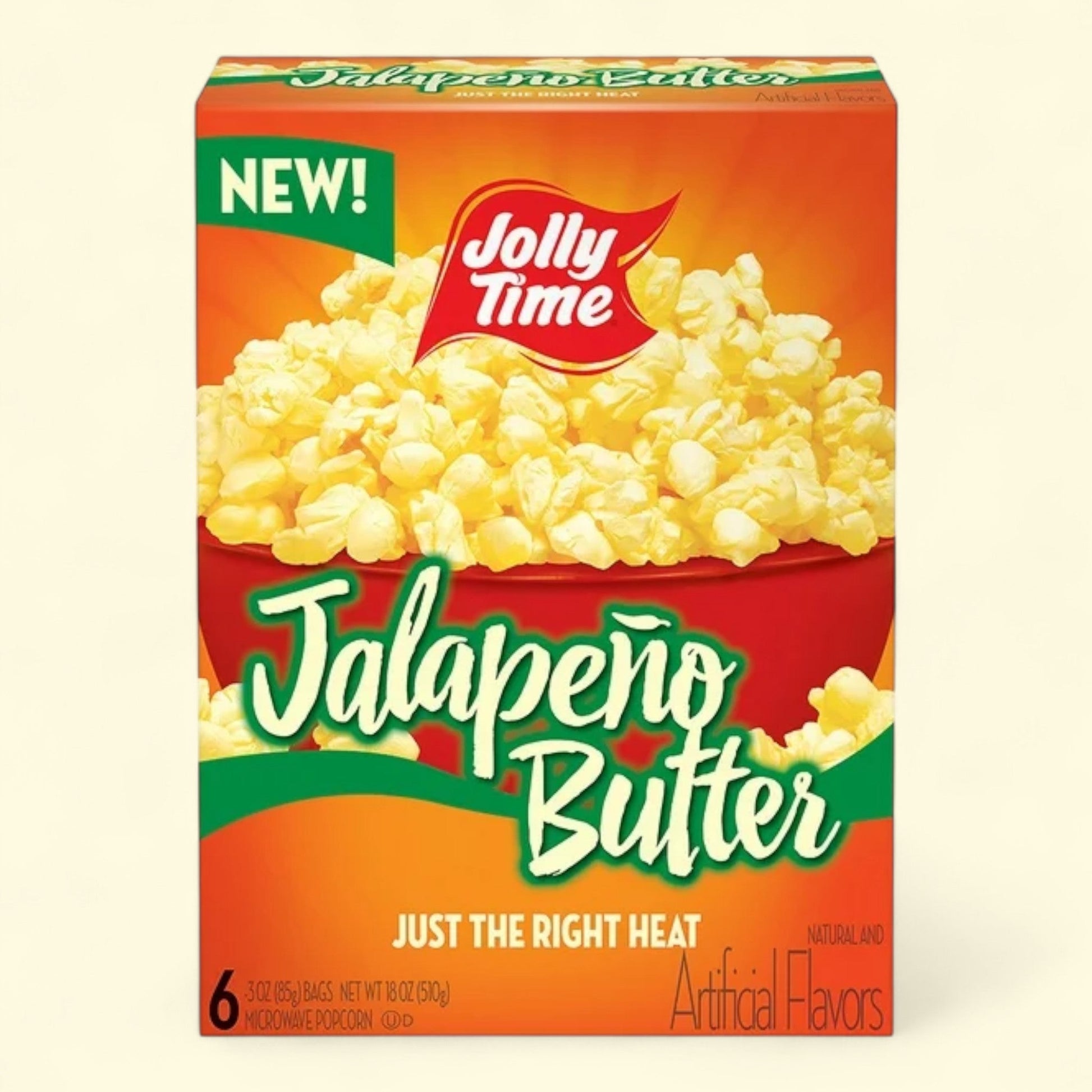 JOLLY TIME Pop Corn, Jalapeno Butter, 6pk — authentic US product shipped worldwide by Treatspree