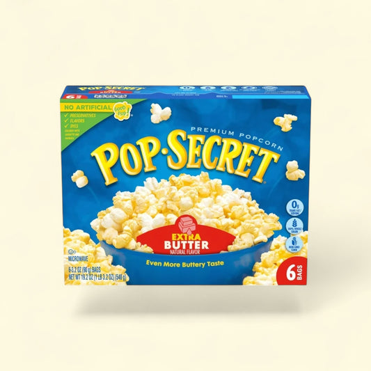 Pop Secret Microwave Popcorn, Extra Butter Flavor, 3.2 oz, 6 Ct — authentic US product shipped worldwide by Treatspree