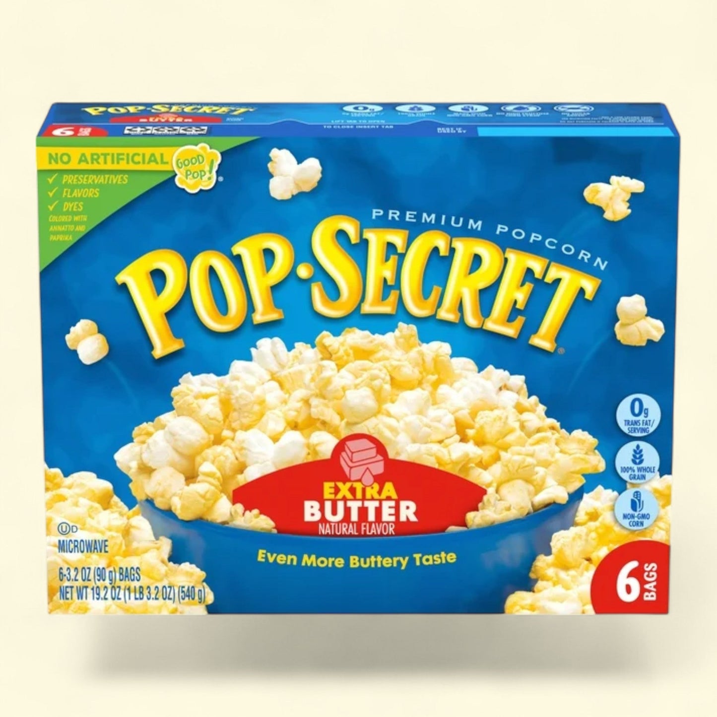 Pop Secret Microwave Popcorn, Extra Butter Flavor, 3.2 oz, 6 Ct