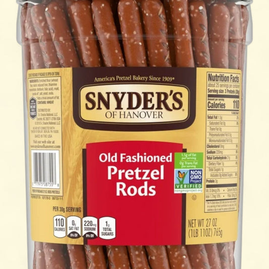 Snyder's of Hanover, Old Fashioned Pretzel Rods, 27 oz