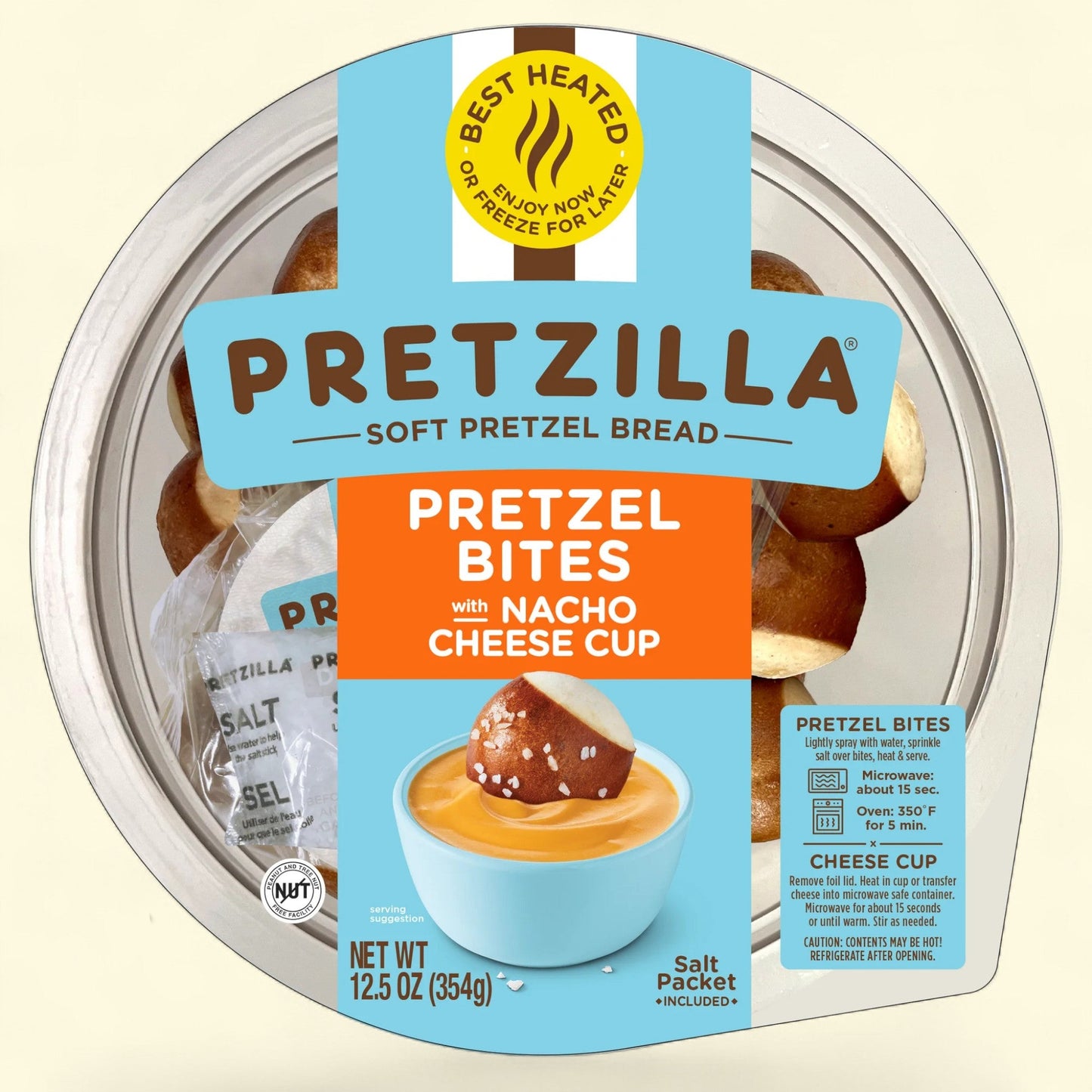 Pretzilla Pretzel Bites, 12.5oz Tub with Nacho Cheese Cup