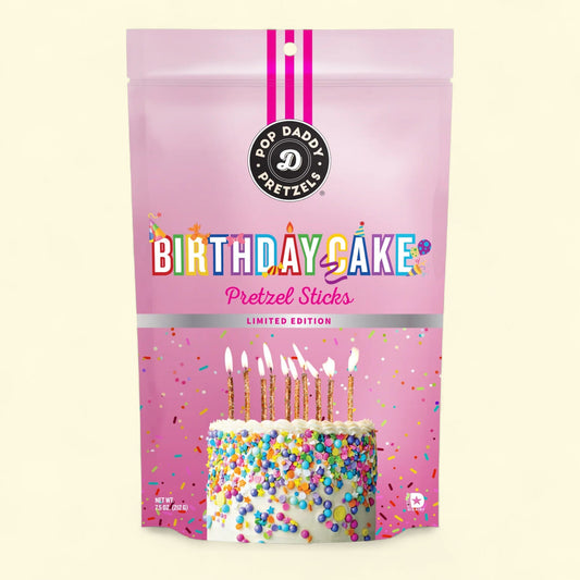 Pop Daddy Pretzels Birthday Cake Flavored Pretzel Sticks, 7.5 oz