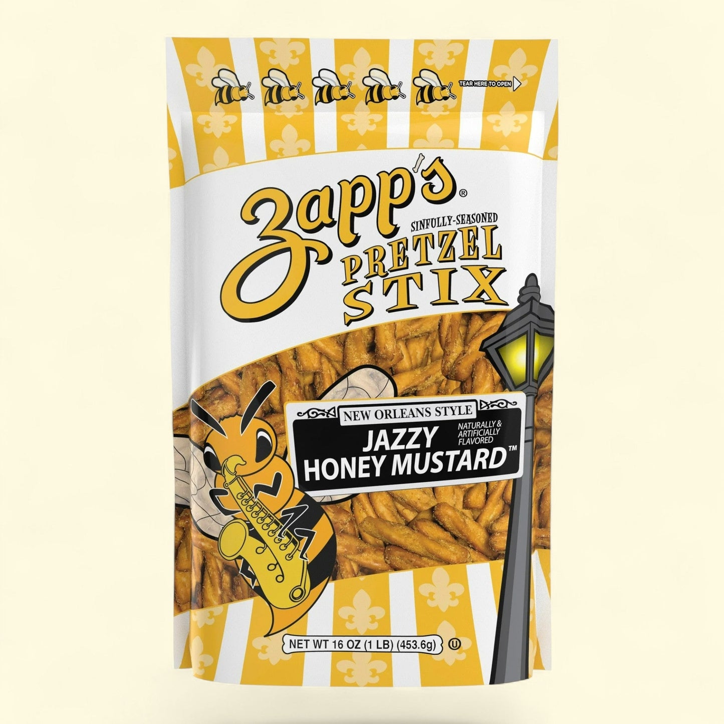 Zapp's Honey Mustard Pretzel Stix, 16 oz Bags, 6 Count