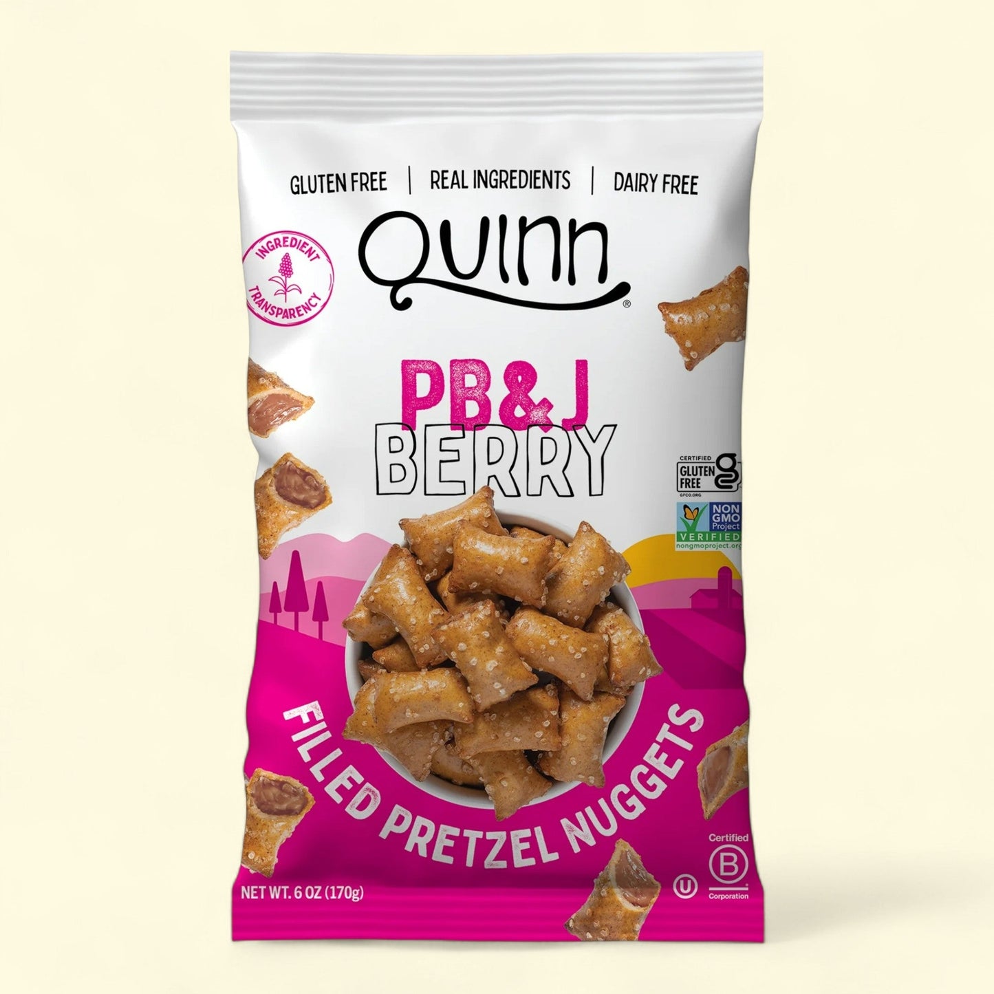 Quinn Snacks PBJ Berry Filled Pretzel Nuggets, 6 oz