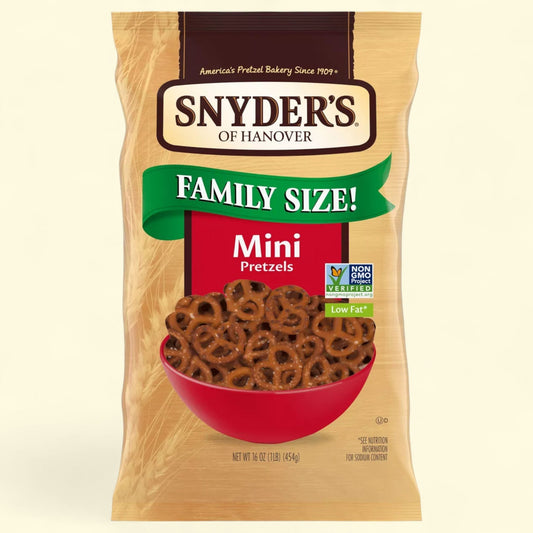 Snyder's of Hanover Pretzels Mini Pretzels Family Size, 16oz