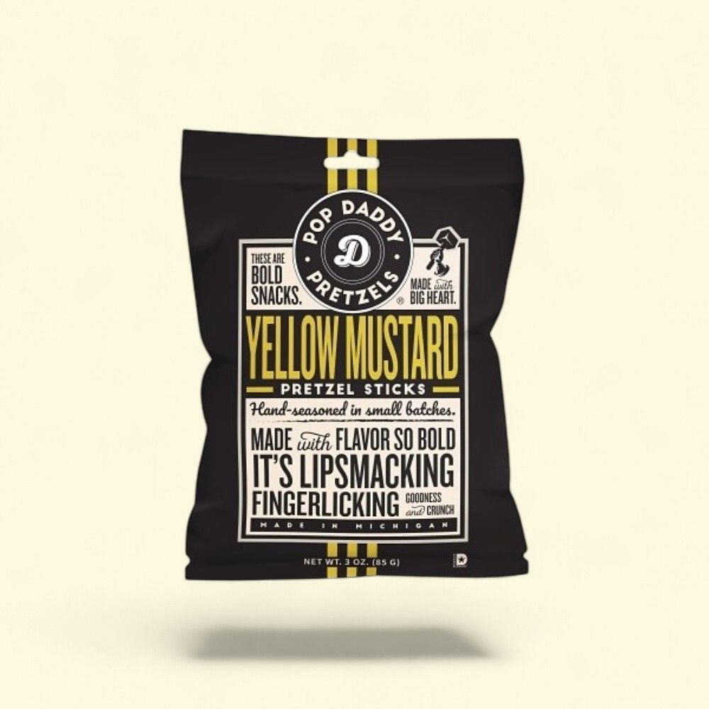 Pop Daddy Yellow Mustard Pretzel Sticks (3oz) — authentic US product shipped worldwide by Treatspree
