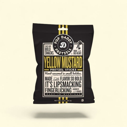 Pop Daddy Yellow Mustard Pretzel Sticks (3oz) — authentic US product shipped worldwide by Treatspree