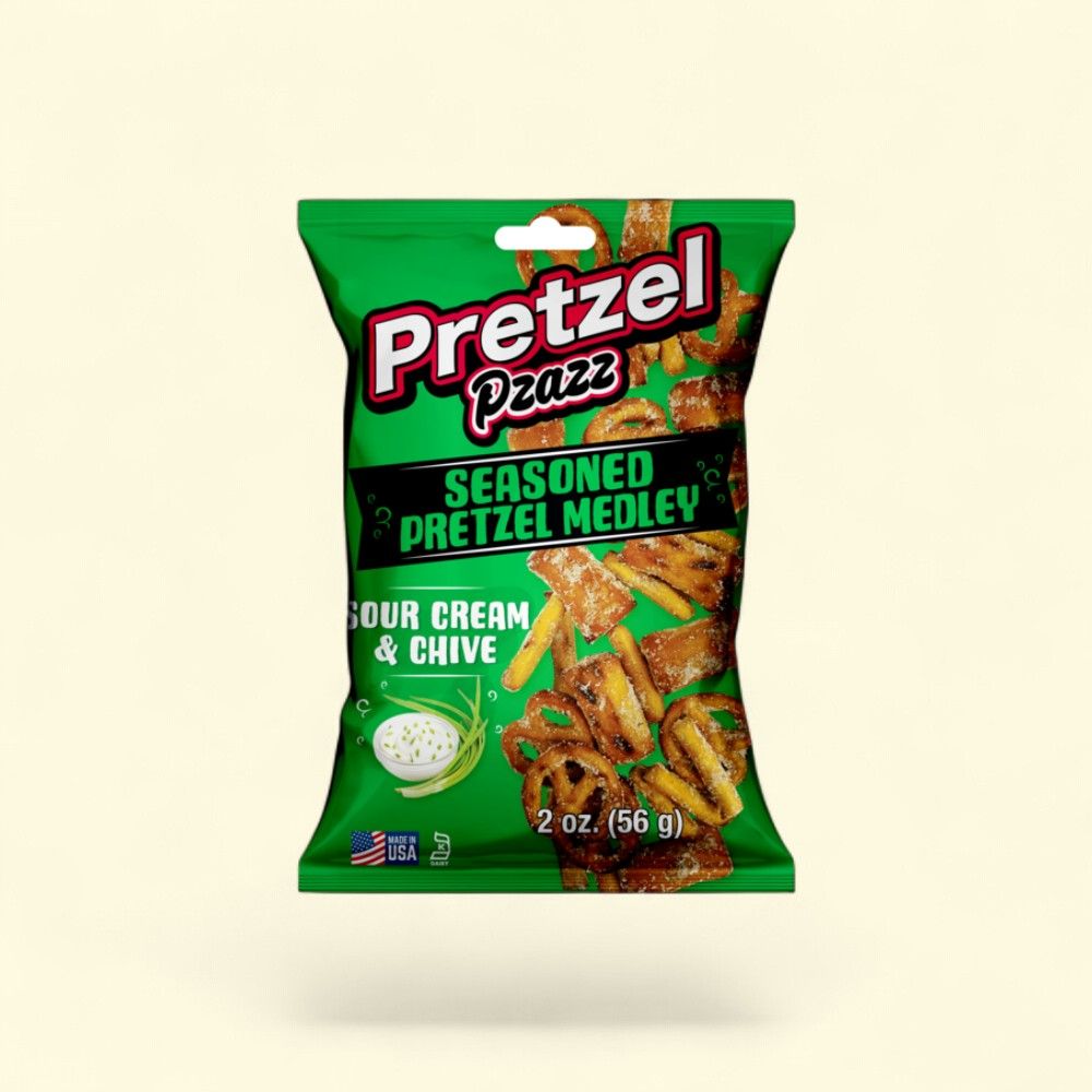 Pretzel Pzazz Sour Cream Medley Pretzel Snacks — authentic US product shipped worldwide by Treatspree