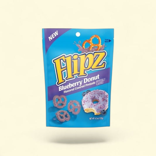 Flipz Blueberry Donut Flavored Pretzels 4.3oz — authentic US product shipped worldwide by Treatspree