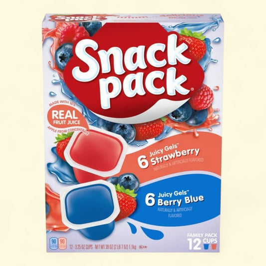 Snack Pack Juicy Gels, 3.25 oz, 12 Count Family Pack