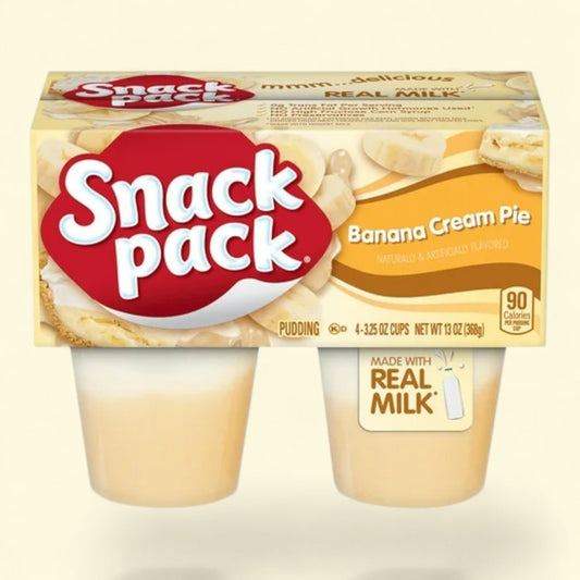 Snack Pack Banana Cream Pie Pudding, 3.25 oz, 4 Count