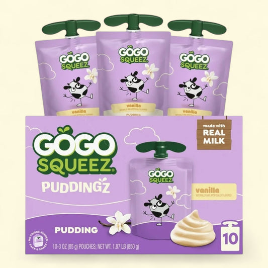 GoGo squeeZ PuddingZ Vanilla, 3 oz (10 Pack)