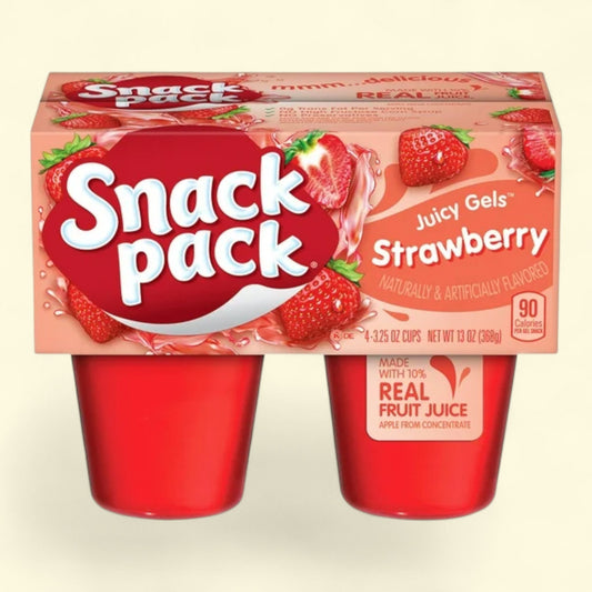 Snack Pack Juicy Gels, Strawberry Flavored, 3.25 oz, 4 Count