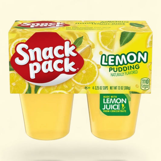 Snack Pack Lemon Pudding, 3.25 oz, 4 Pack