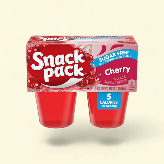 Snack Pack Cherry Flavored Juicy Gels, Zero Sugar, 4 oz. — authentic US product shipped worldwide by Treatspree