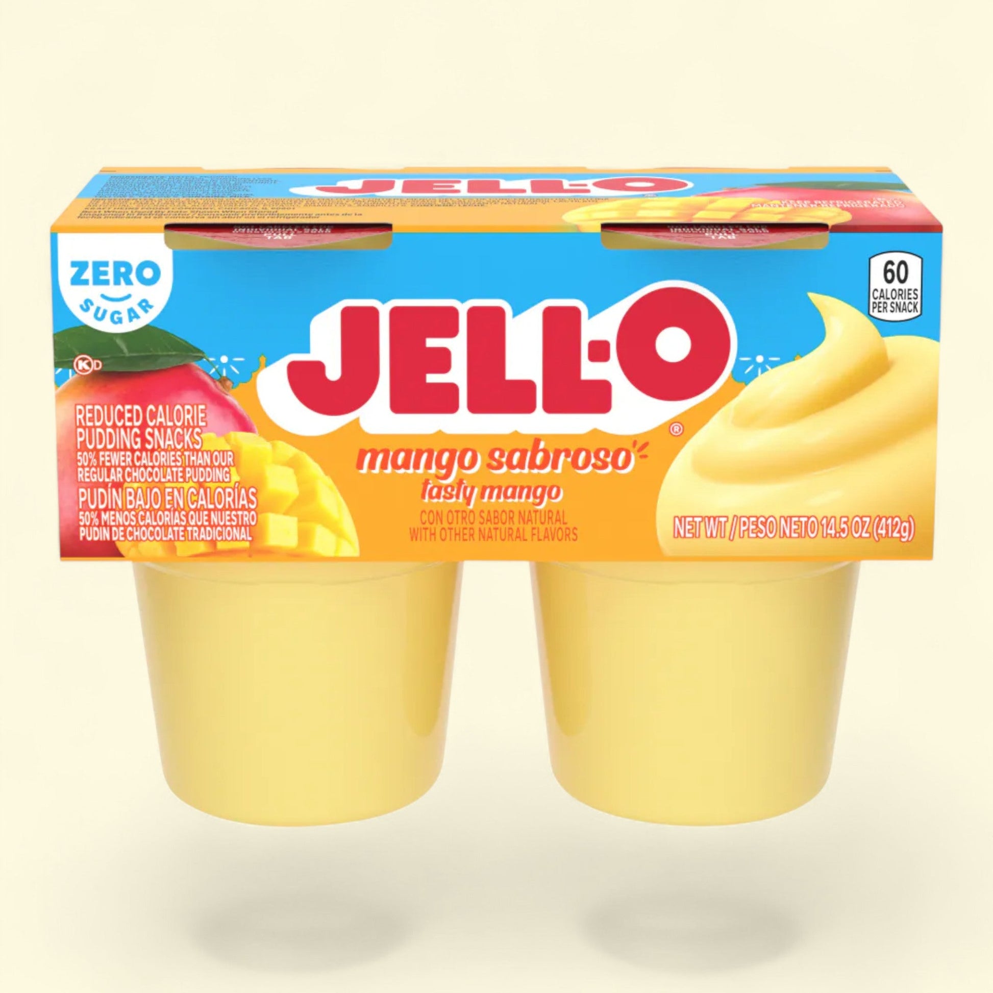 Jell-O Mango Sabroso Pudding Snack Cups, Zero Sugar, Ready-to-Eat, ... — authentic US product shipped worldwide by Treatspree