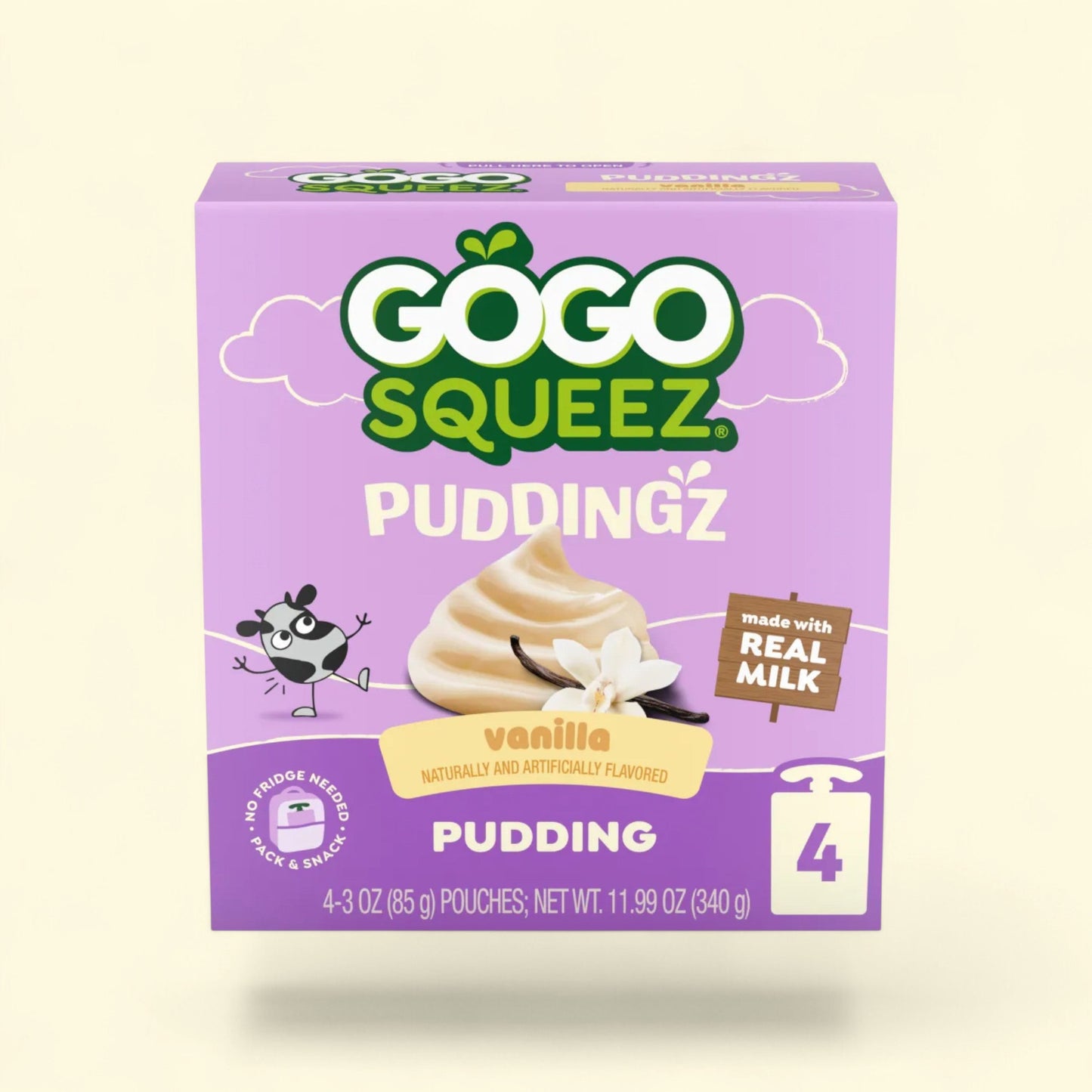 GoGo Squeez Puddingz, Sweet Indulgence Vanilla Pudding, Pouches, 4 ... — authentic US product shipped worldwide by Treatspree
