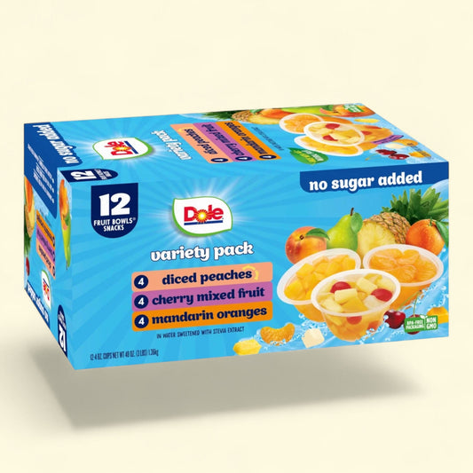 Dole Fruit Bowls Variety Pack, 4 oz Cups (12 Pack)