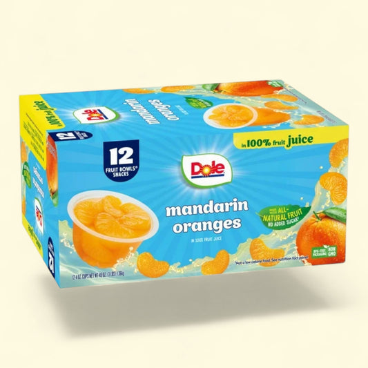 Dole Fruit Bowls Mandarin Oranges, 4 oz Cups (12 Pack)
