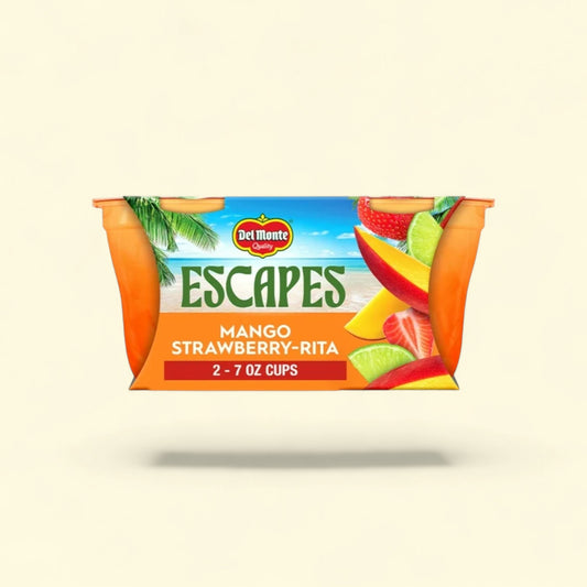Del Monte Escapes Mango Strawberry-Rita 2-7 oz. Cups — authentic US product shipped worldwide by Treatspree