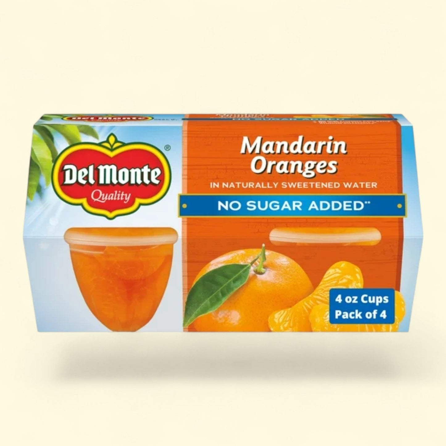 Del Monte Mandarin Oranges Fruit Cup, 4 oz (Pack of 4)