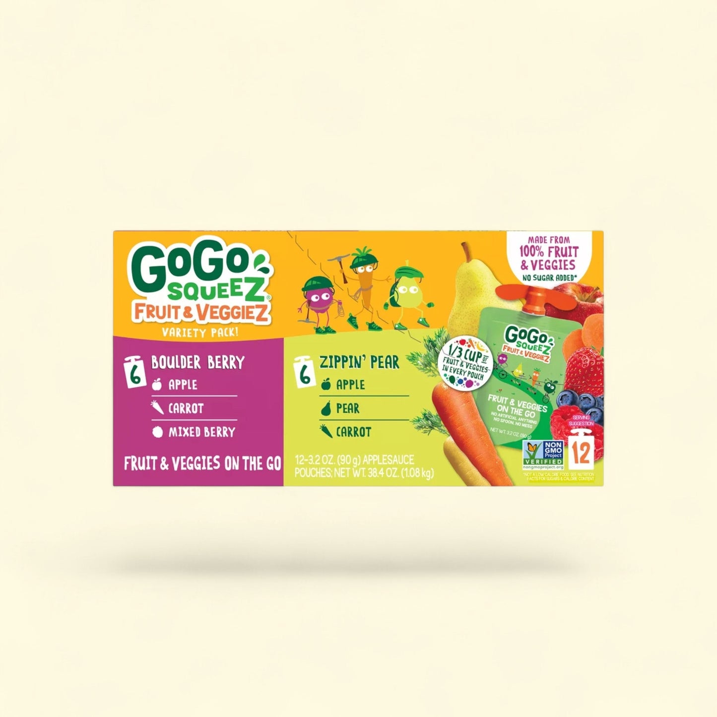 GoGo squeeZ Fruit & veggieZ, Boulder Berry and Zippin' Pear - 3.2oz... — authentic US product shipped worldwide by Treatspree
