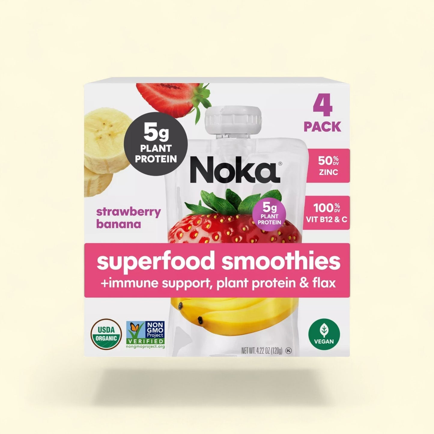 Noka Organic Superfood Smoothie, Strawberry Banana + Immune Support... — authentic US product shipped worldwide by Treatspree