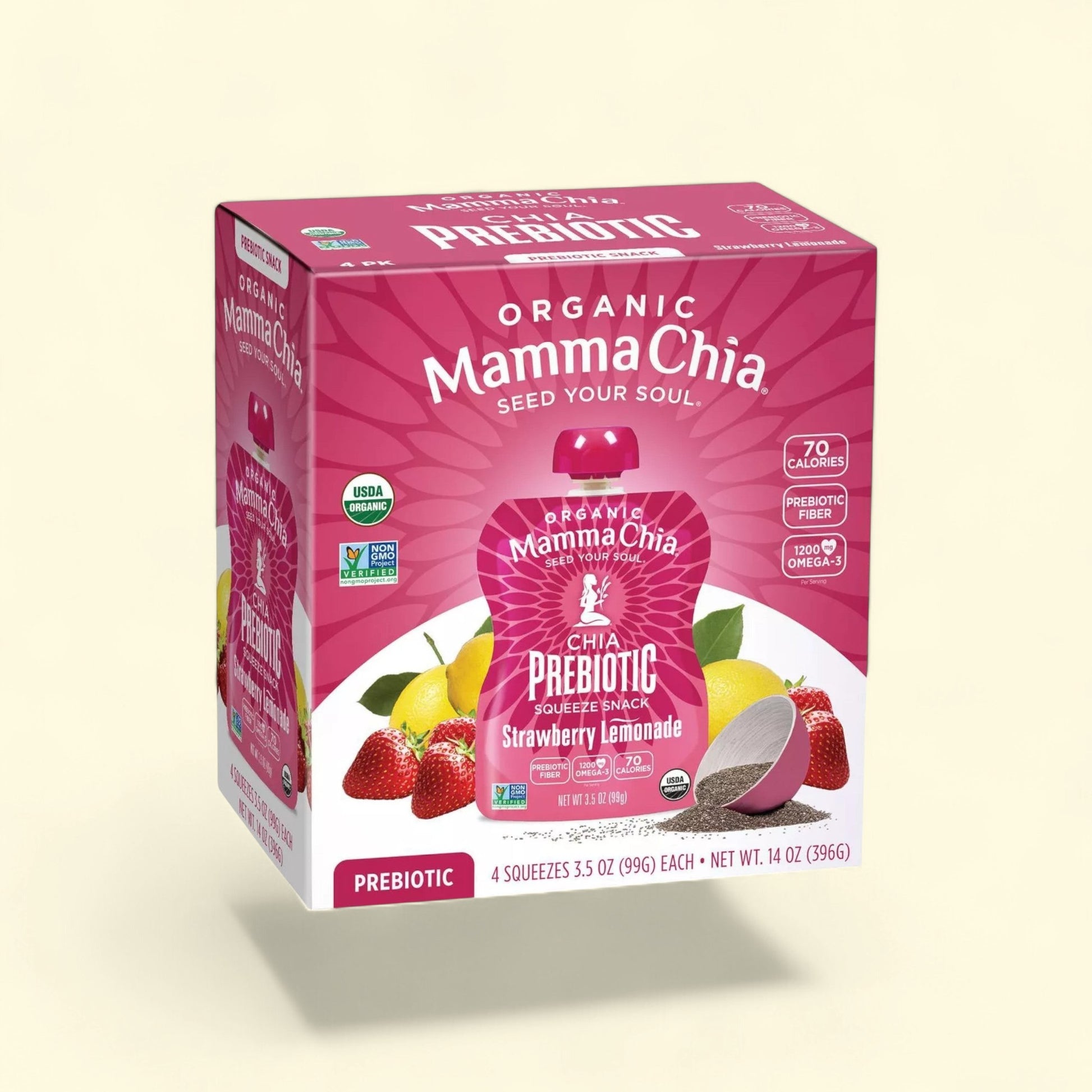 Mamma Chia Strawberry Lemonade Squeeze, 14oz/4pk — authentic US product shipped worldwide by Treatspree