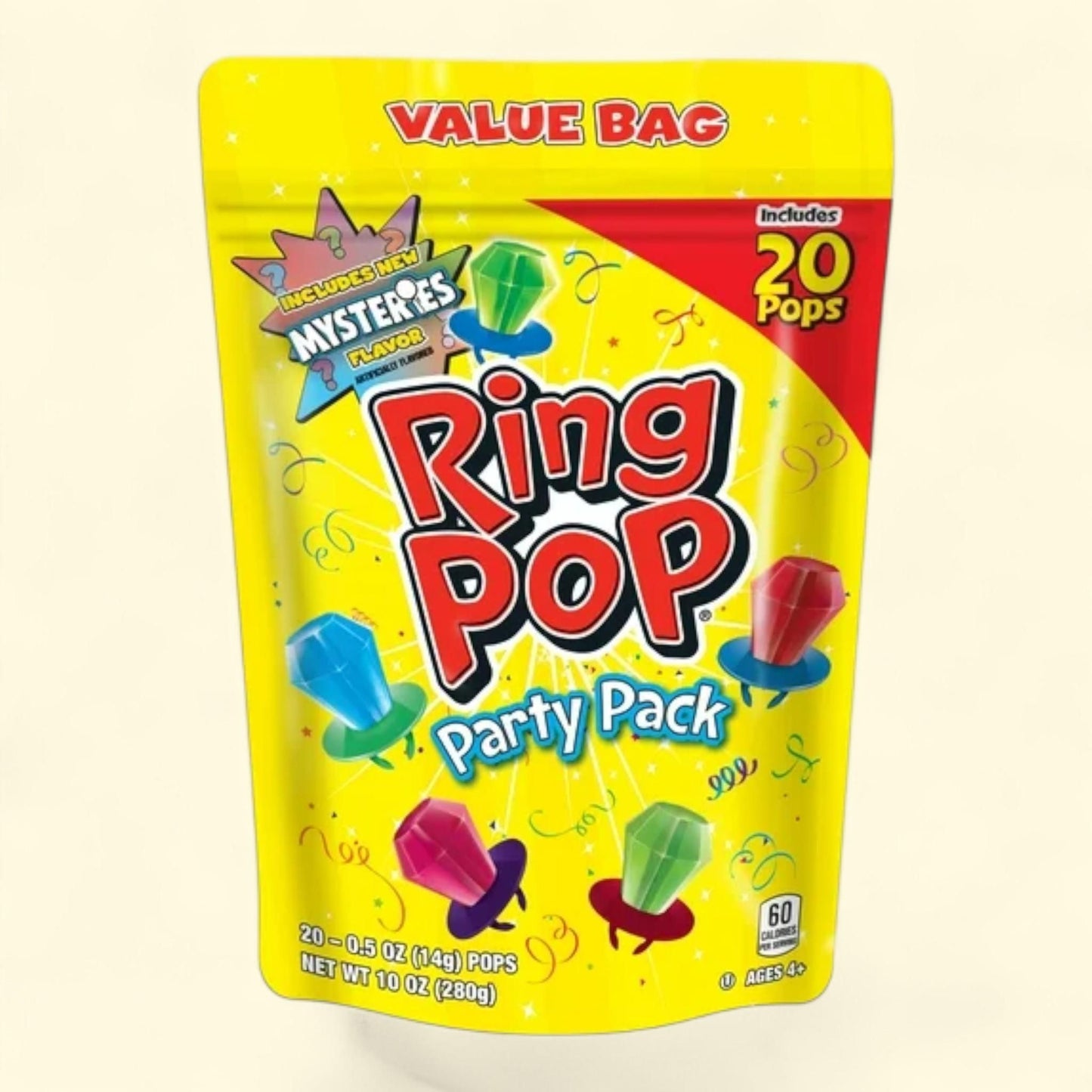 Ring Pop, Assorted Flavor, 10 oz, 20 Count, Bag
