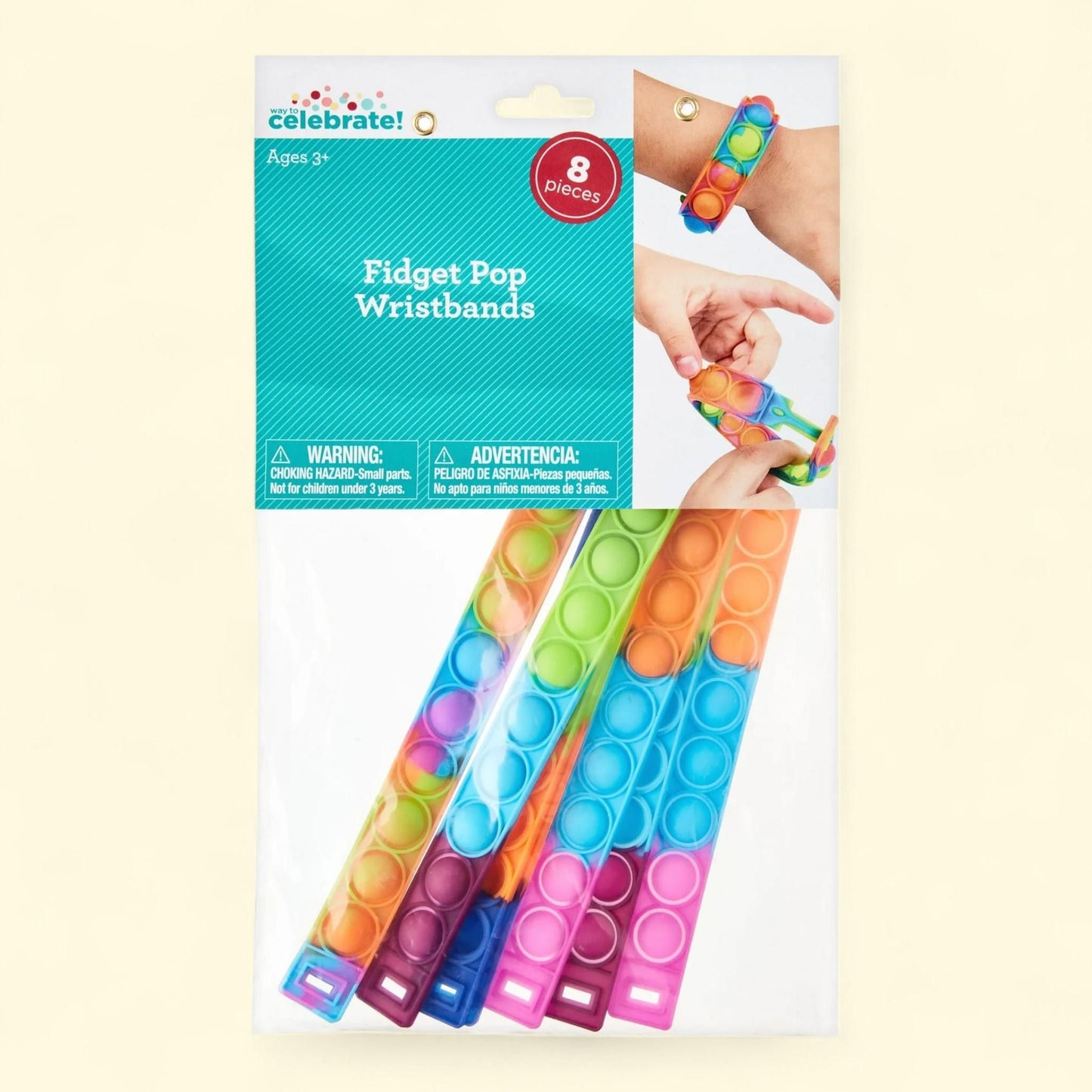 Way To Celebrate Fidget Pop Wristband Party Favors, 8 Pieces