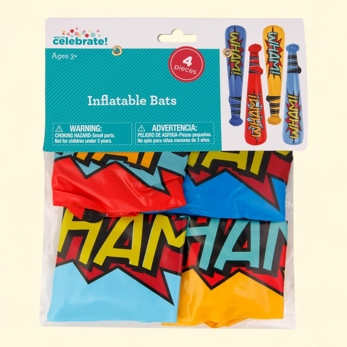 Way To Celebrate Inflatable Bat Party Favors, 4 Pieces