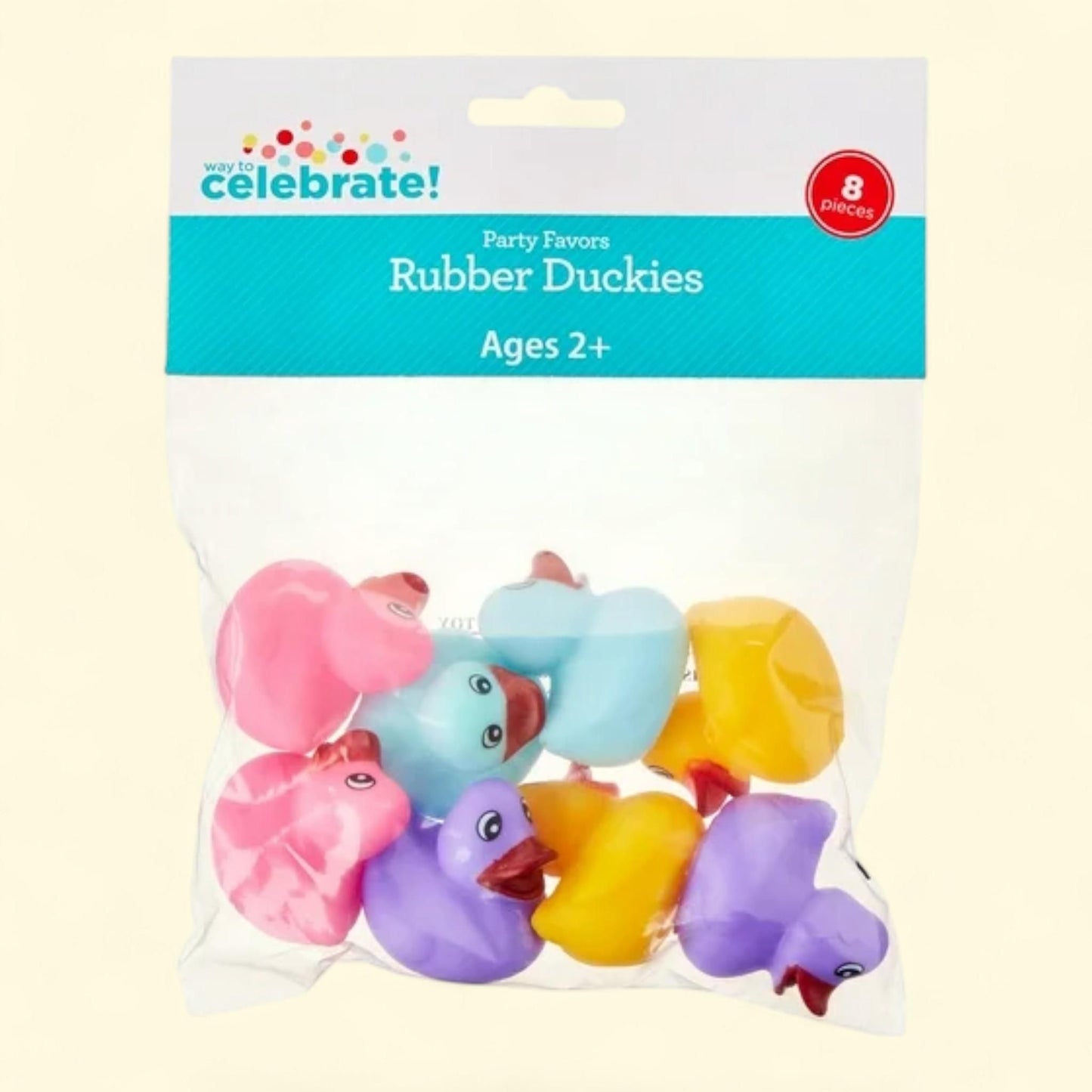 Way To Celebrate Mini Rubber Duck Party Favors, 8 Count