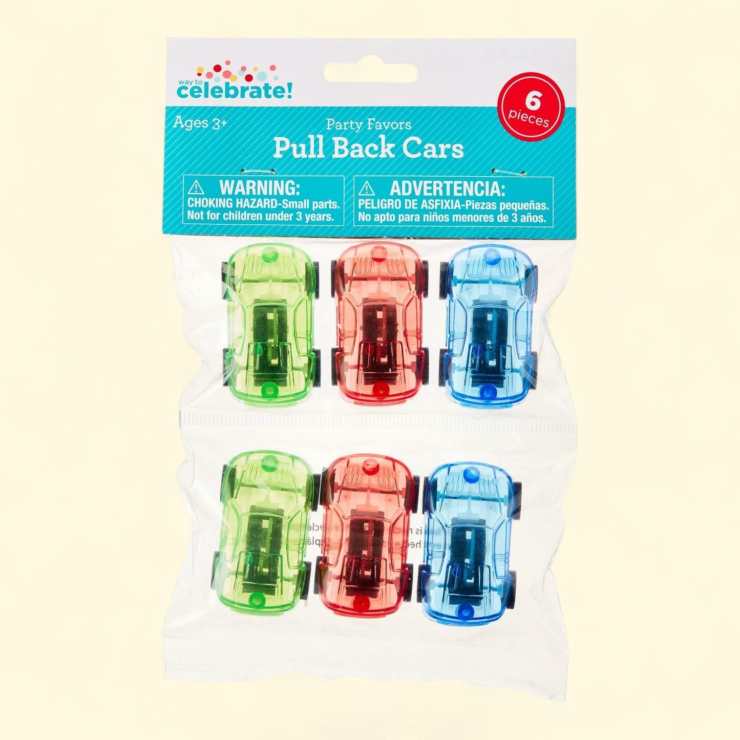 Way To Celebrate Pull Back Car Party Favors, 6 Count