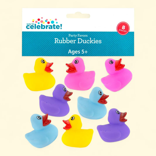 Way to Celebrate Mini Rubber Duckies, 8 Pack